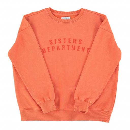 Sisters Department,Sweatshirt | Orange w/ "sisters department" print