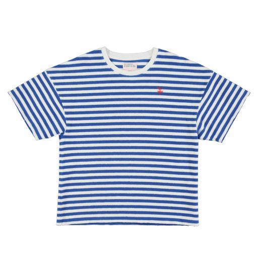 Sisters Department,T-shirt w/ short sleeves | Blue & ecru stripes w/ "28" print [1]