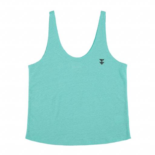 Sisters Department, Top w/ v-neck | Turquoise linen