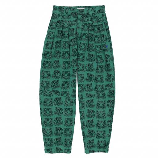 Sisters Department,Trousers | Green w/ tigers allover