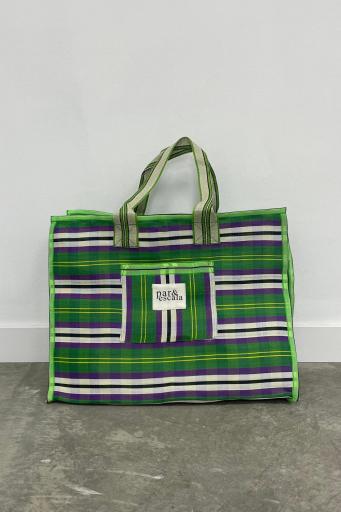 Paryescala,MARKET BAG GREEN STRIPES