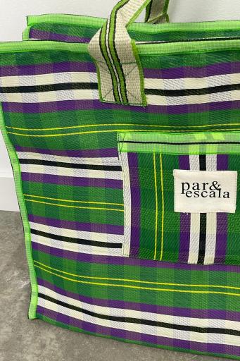 Paryescala,MARKET BAG GREEN STRIPES [1]