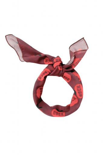 Piupiuchick,Chiffon bandana |Bordeaux w/ red apples allover