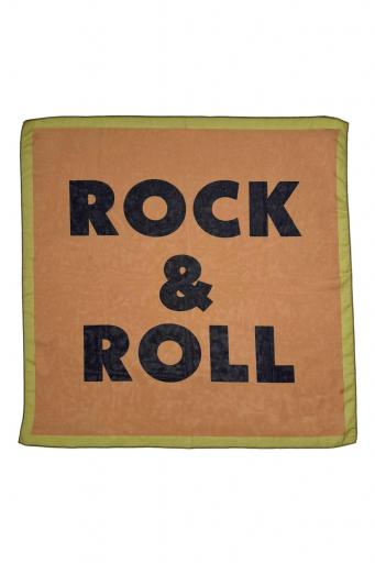 Piupiuchick,Chiffon bandana | Brown w/ "rock & roll" print