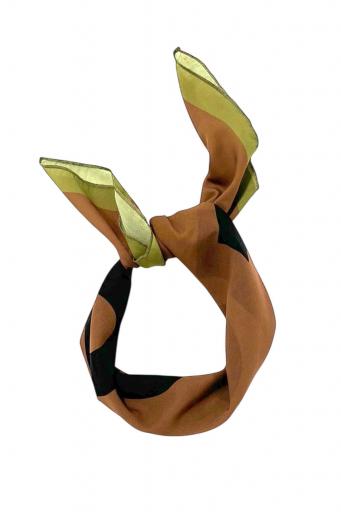 Piupiuchick,Chiffon bandana | Brown w/ "rock & roll" print [1]