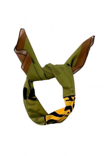 Piupiuchick,Chiffon bandana | Olive green w/ tiger print [1]