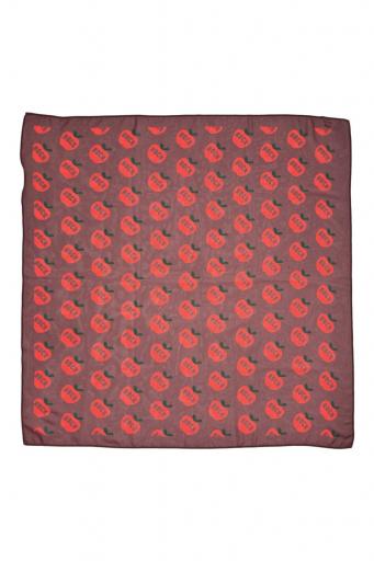 Piupiuchick,Chiffon bandana |Bordeaux w/ red apples allover [1]