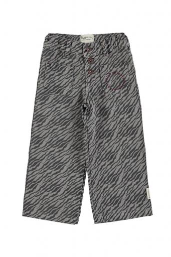 Piupiuchick,Flare trousers | Grey w/ zebra print