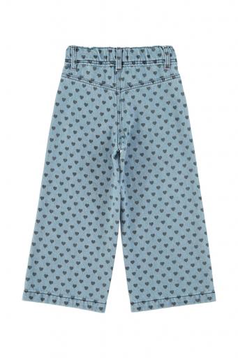 Piupiuchick,Flare trousers | Washed blue denim w/ black hearts [3]