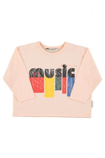 Piupiuchick,Longsleeve t'shirt | Light pink w/ "music" print