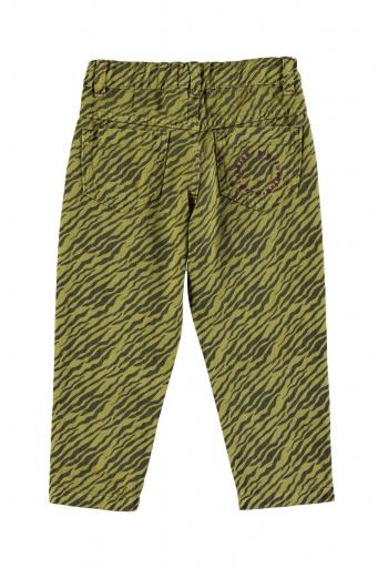 Piupiuchick,Mom fit trousers | Olive green w/ zebra print [3]