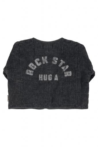Piupiuchick,Paded jacket | Washed black w/ "rock star" print [3]