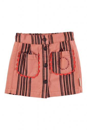 Piupiuchick,Short skirt | Pink w/ black stripes
