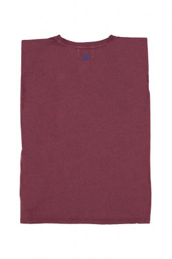 Sisters Department,Sleeveless t-shirt w/ shoulder pads | Aubergine  w/ "Los Amici" print [2]