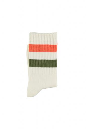 Piupiuchick,Socks | Ecru w/ green & orange stripes [1]