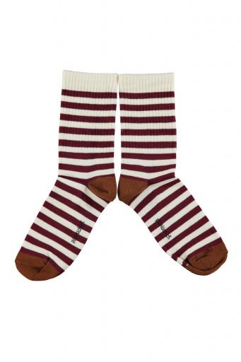 Piupiuchick,Socks | Eru & bordeaux stripes [1]