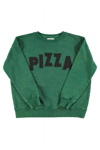 Sisters Department,Sweatshirt | Faded green w/ "pizza" print