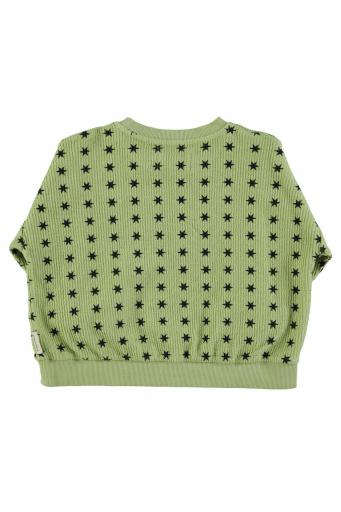 Piupiuchick,Sweatshirt  | Green w/ black stars