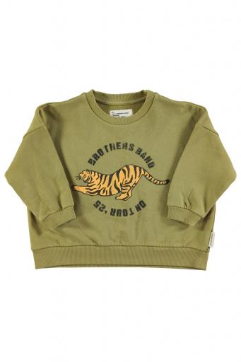 Piupiuchick,Sweatshirt | Olive green w/ tiger print