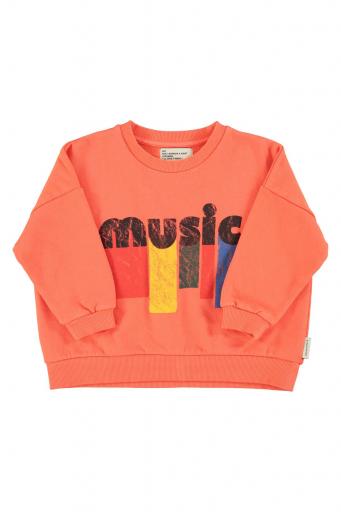 Piupiuchick,Sweatshirt | Orange w/ "music" print