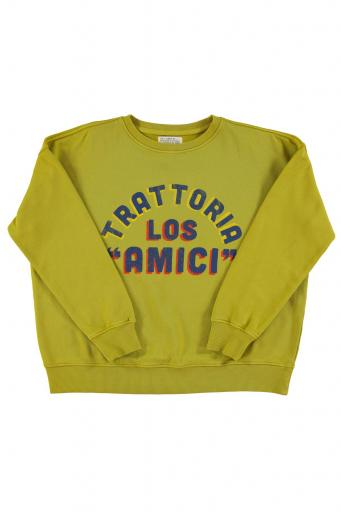Sisters Department,Sweatshirt |Olive green w/ "Los Amici" print