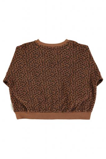 Piupiuchick,Terry cotton sweatshirt | Brown w/ animal print [1]