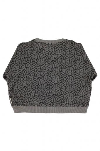 Piupiuchick,Terry cotton sweatshirt | Grey w/ animal print [1]