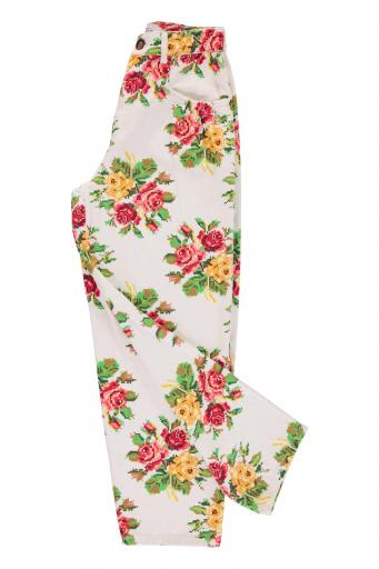 Sisters Department,Trousers | Ecru w/ multicolor flowers