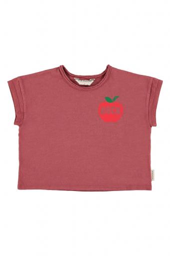 Piupiuchick,T'shirt | Bordeaux w/ apple print