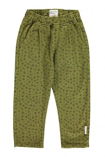 Piupiuchick,Unisex trousers | Khaki w/ black flowers