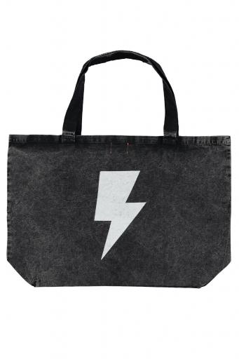 Piupiuchick,XL bag | Faded black w/ "rock & roll" print [3]