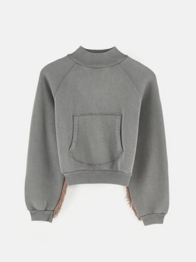 Bellerose,FLORES T1510 SWEATSHIRT,Sudadera gris flecos