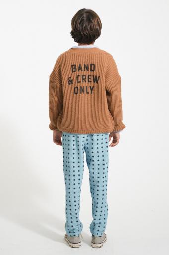 Piupiuchick,Knitted cardigan | Brown w/ "band & crew only" print [2]