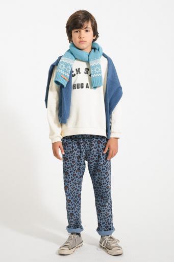 Piupiuchick,Unisex trousers | Blue w/ animal print [1]