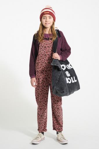 Piupiuchick,Terry cotton sweatshirt | Aubergine w/ animal print [1]