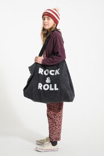 Piupiuchick,XL bag | Faded black w/ "rock & roll" print [2]