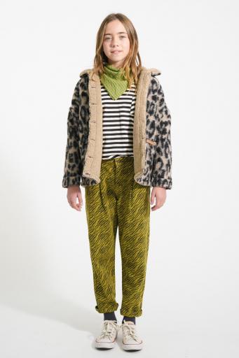 Piupiuchick,Mom fit trousers | Olive green w/ zebra print [2]