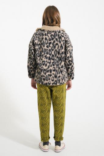 Piupiuchick,Mom fit trousers | Olive green w/ zebra print [1]