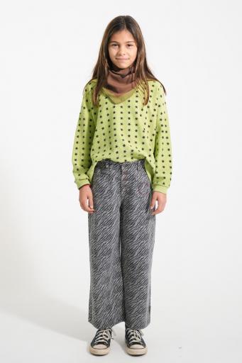 Piupiuchick,Flare trousers | Grey w/ zebra print [2]