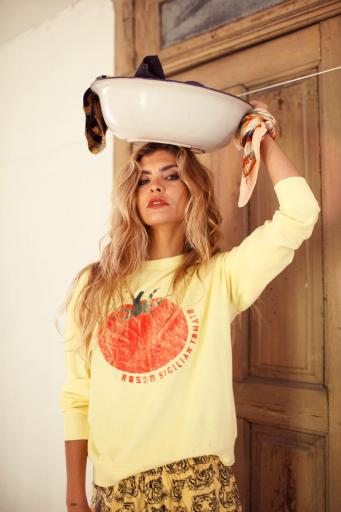 Sisters Department,Sweatshirt | Yellow w/ "tomato" print [2]