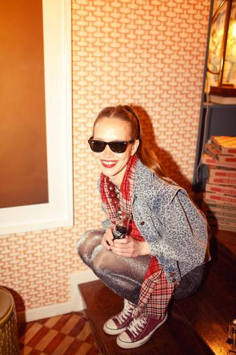 Sisters Department,Jacket | Washed blue denim w/ animal print [2]