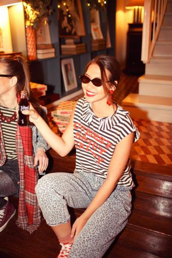 Sisters Department,Trousers | Washed blue denim w/ animal print [1]