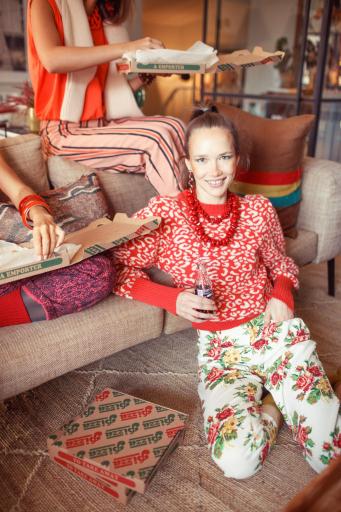Sisters Department,Trousers | Ecru w/ multicolor flowers [1]