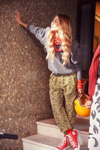 Sisters Department,Trousers | Yellow w/ snake print [1]
