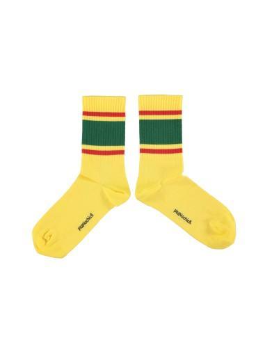 Piupiuchick,socks | yellow w/ green & red stripes