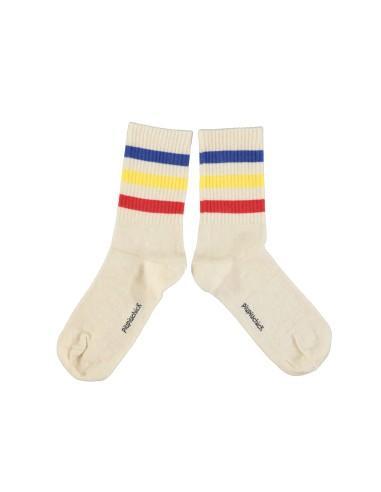 Piupiuchick,socks | ecru w/ multicolor stripes