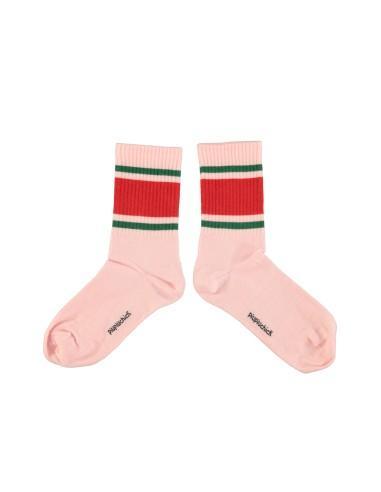 Piupiuchick,socks | pink w/ red & green stripes