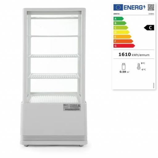 Vitrina expositora refrigerada blanca 4 caras de cristal 78L Arktic Hendi [1]