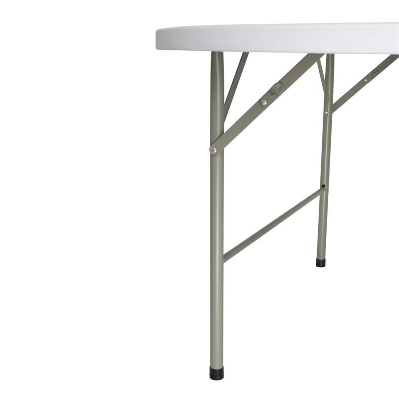 Mesa plegable redonda plegable de 4 pies, mesa plegable para banquetes y  eventos con asa de transporte, color blanco