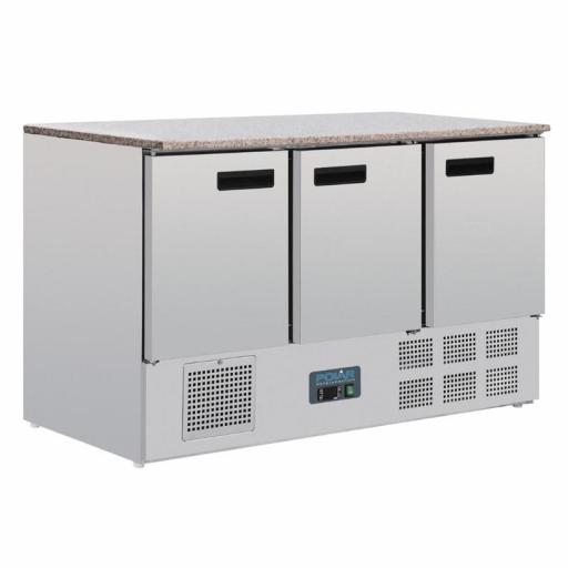 Mostrador frigorífico con mesa encimera de mármol y 3 puertas 368L. Polar CL109 [0]
